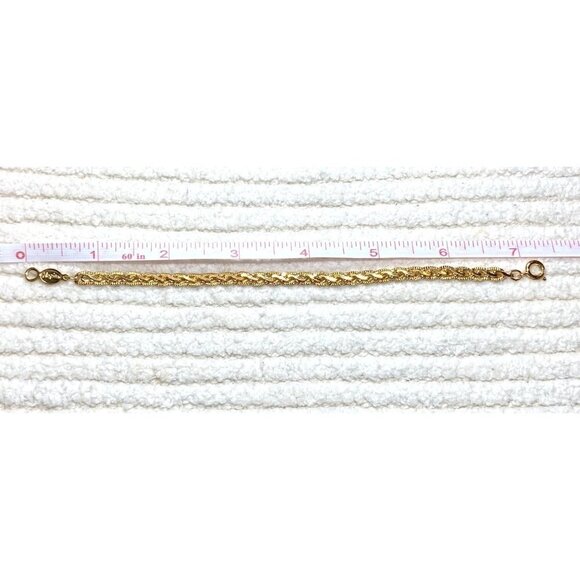 Vintage Napier‎ Gold Tone Braided Bracelet Chain Link Classic - Picture 5 of 5